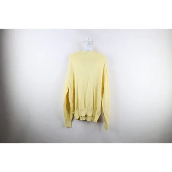Vtg 60s 70s Brooks Brothers Mens 46 Sea Island Cotton Knit V-Neck Sweater USA